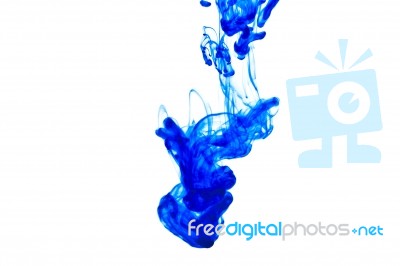 Blue Ink Drop Stock Photo