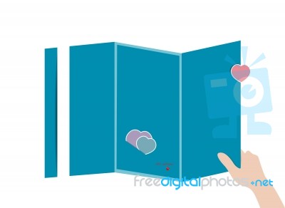 Blue Invitation  Card Stock Image