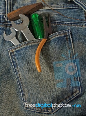 Blue Jean Pocket  Stock Photo