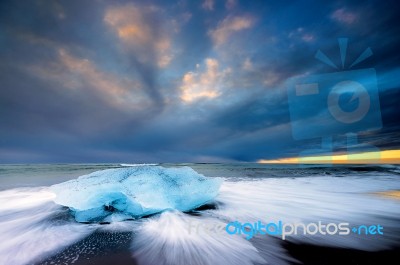 Blue On The Beach Stock Photo