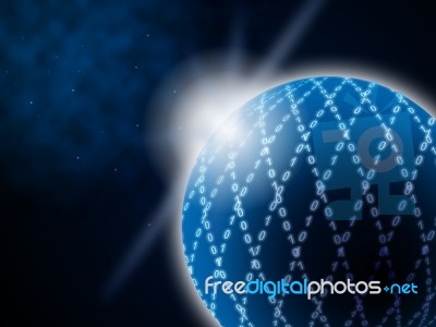 Blue Ornamented Sphere Background Shows Concentric Illustration Stock Image