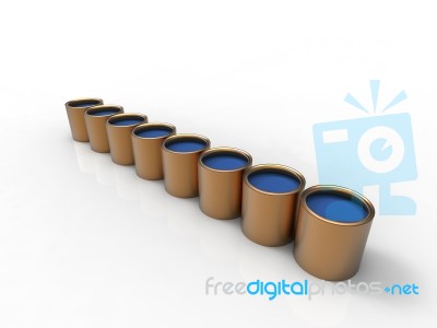 Blue Paint Cans Stock Image