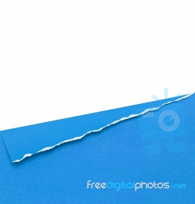 Blue Ripped Paper Stock Photo