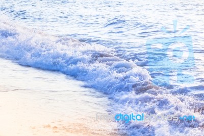 Blue Sea Water Surface On Sky Stock Photo