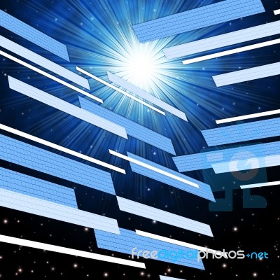 Blue Sky Background Means Brilliant Star And Satellites
 Stock Image