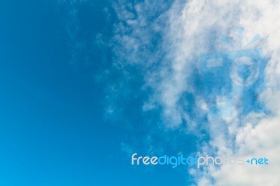 Blue Sky With Cloud Background Stock Photo