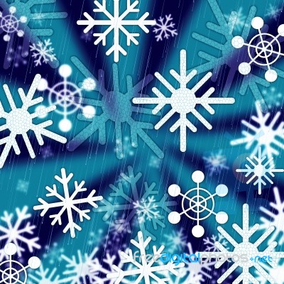 Blue Snowflakes Background Means Freezing Seasons And Christmas… Stock Image