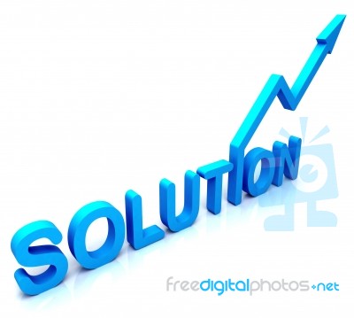 Blue Solution Word Shows Success And Strategy Stock Image