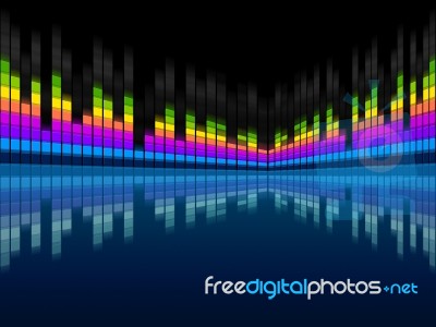 Blue Soundwaves Background Means Musical Frequencies And Songs
 Stock Image