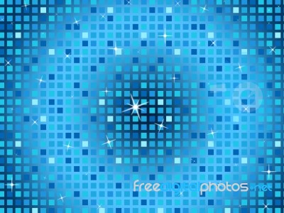 Blue Squares Background Shows Light Glinting And Celebration
 Stock Image