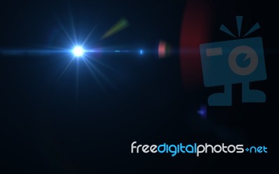 Blue Star Lens Flare Background Stock Image