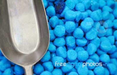 Blue Sugar Candies Stock Photo