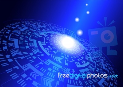 Blue Technology Abstract Background Stock Image