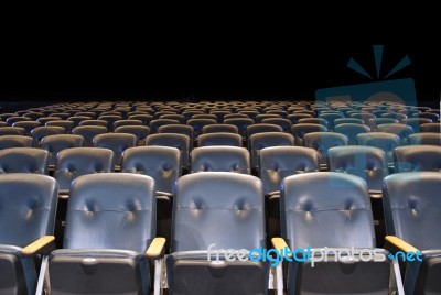 Blue Theater Seats Stock Photo