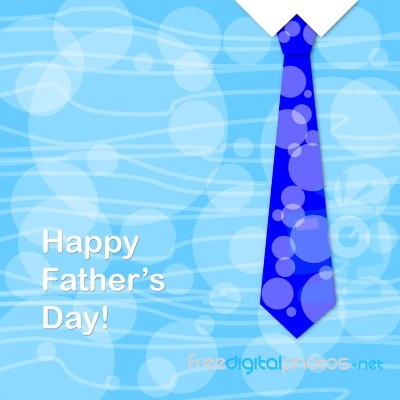blue Tie with Happy Fathers Day Stock Image