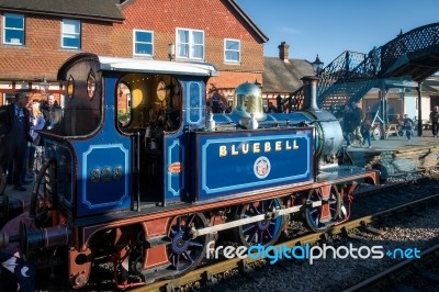 Bluebell Steam Train At Sheffield Park Station Stock Photo