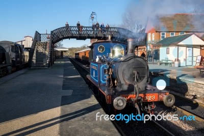 Bluebell Steam Train At Sheffield Park Station Stock Photo
