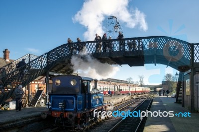 Bluebell Steam Train At Sheffield Park Station Stock Photo