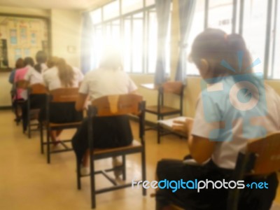 Blur Abstract Background Of Examination Room Stock Photo