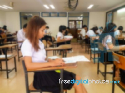 Blur Abstract Background Of Examination Room Stock Photo