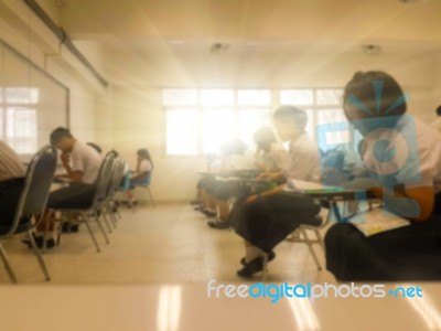 Blur Abstract Background Of Examination Room Stock Photo