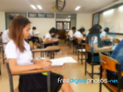 Blur Abstract Background Of Examination Room Stock Photo