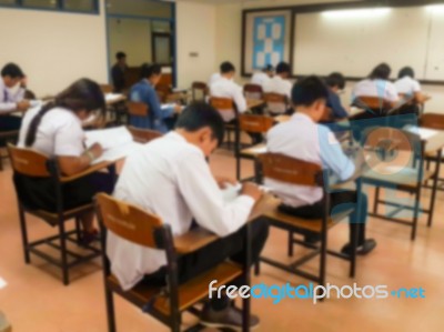 Blur Abstract Background Of Examination Room Stock Photo