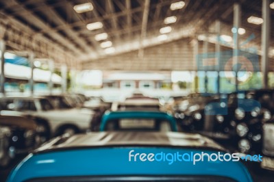 Blur Car Warehouse Stock Photo