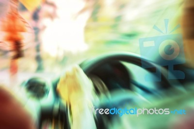 Blur Driving On The Road Stock Photo