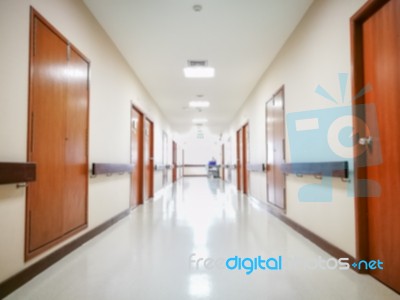 Blur Hospital Interior For Background Stock Photo