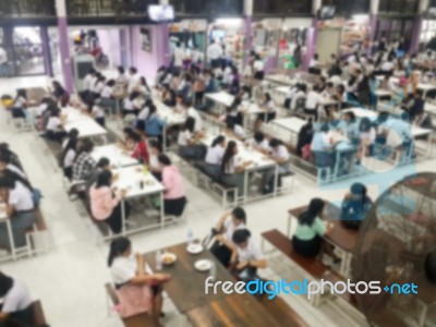 Blur Image Canteen Dining Hall Room Stock Photo