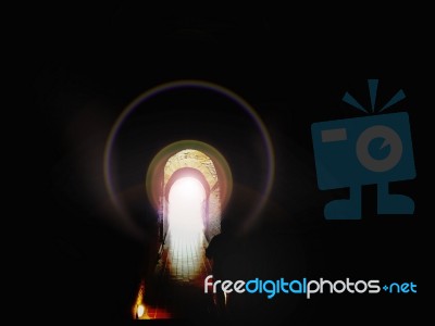 Blurred Background Abstract Tunnel Gate Stock Photo