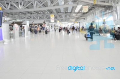 Blurred Background At Airport Terminal Stock Photo
