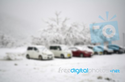 Blurred Winter Background Stock Photo