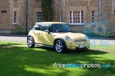 Bmw Mini Parked On The Lawn Stock Photo