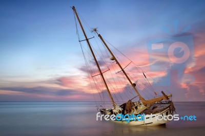 Boat Wreck Stock Photo