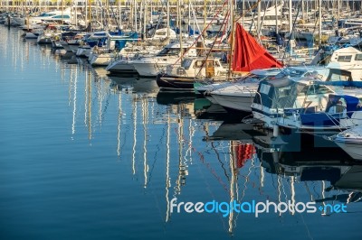 Boats In The Marina In Brighton Stock Photo