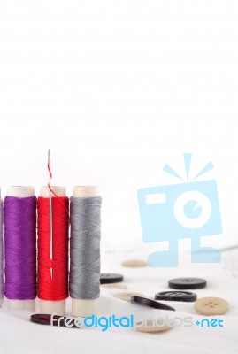 Bobbins Of Thread  Stock Photo