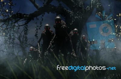 Bogeyman A Creature Of A Nightmare,3d Illustration For Book Illustration Stock Image