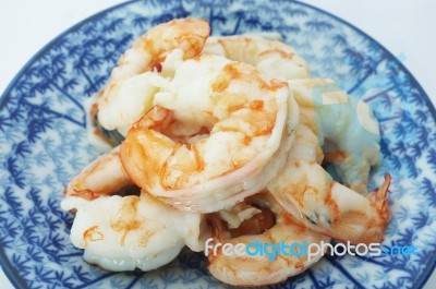 Boiled Shrimp Stock Photo