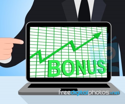 Bonus Chart Graph Displays Increase Reward Or Perk Stock Image