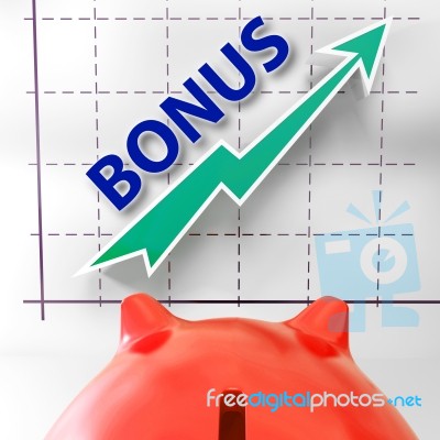 Bonus Graph Means Higher Premiums And Rewards Stock Image