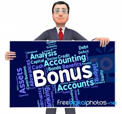 Bonus Word Represents For Free And Added Stock Image