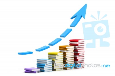 Book Forming Bar Graph Stock Image