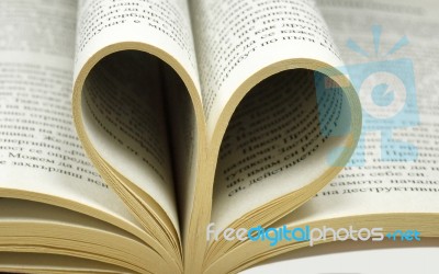 Book Heart Stock Photo