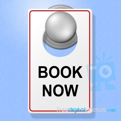 Book Now Sign Represents Double Room And Accommodation Stock Image