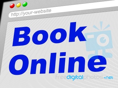 Book Online Means World Wide Web And Searching Stock Image