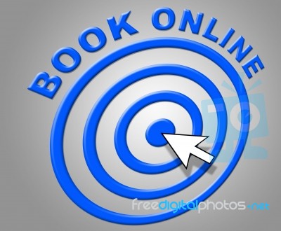 Book Online Represents World Wide Web And Booked Stock Image