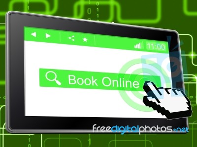 Book Online Shows World Wide Web And Booked Stock Image
