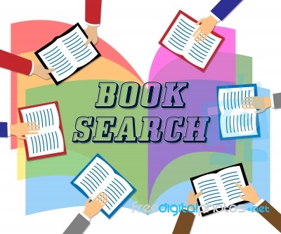 Book Search Means Searching Literature And Books Stock Image